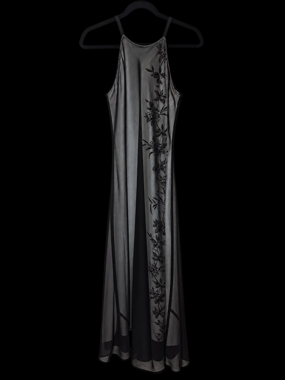 Black Women's  Velvet Cocktail Dress with Embroidered Lace Trim